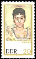 (1967-018) Марка Германия (ГДР) "Портрет девушки"    Галерея, Дрезден III O